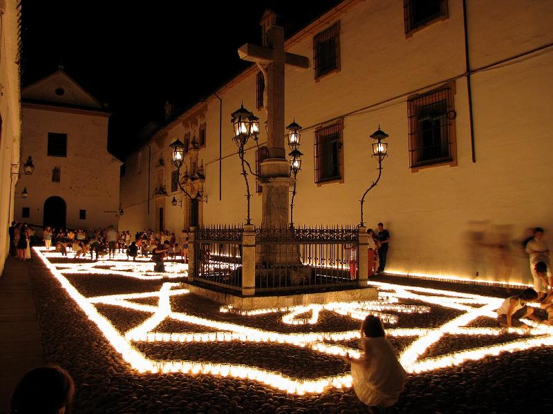 Christ of the Lanterns at night